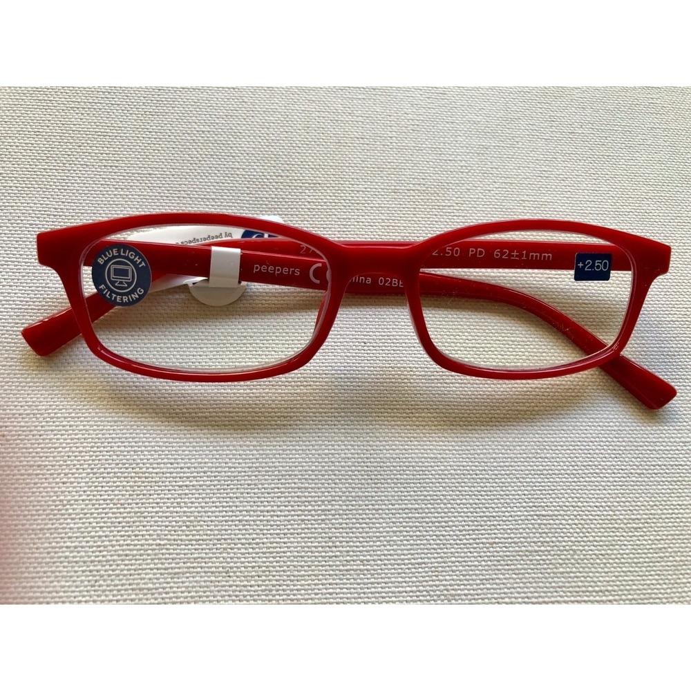 NEW RED PARAGONβ PEEPERS BLUE LIGHT FILTERING READERS +2.50